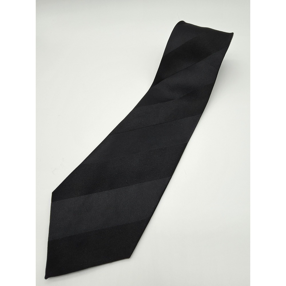 Sean John Fine Tailoring Tie Black Striped Necktie 57" x 3.25"